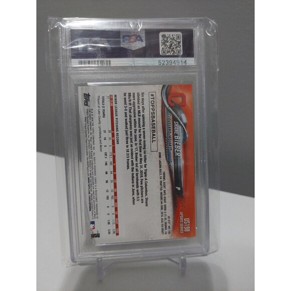 SHANE BIEBER 2018 Topps Update RC Rookie BALL AT WAIST #US198 PSA 10 GEM - Picture 2 of 2